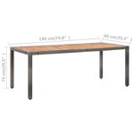 vidaXL Ensemble à manger d'extérieur 9Pièces coussins Résine tressée Gris
