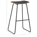 vidaXL Tabourets de bar lot de 6 noir similicuir