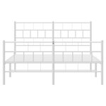 vidaXL Cadre de lit métal sans matelas et pied de lit blanc 140x200 cm