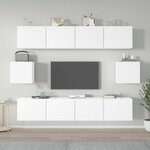 vidaXL Ensemble de meubles TV 6 Pièces Blanc Bois d'ingénierie