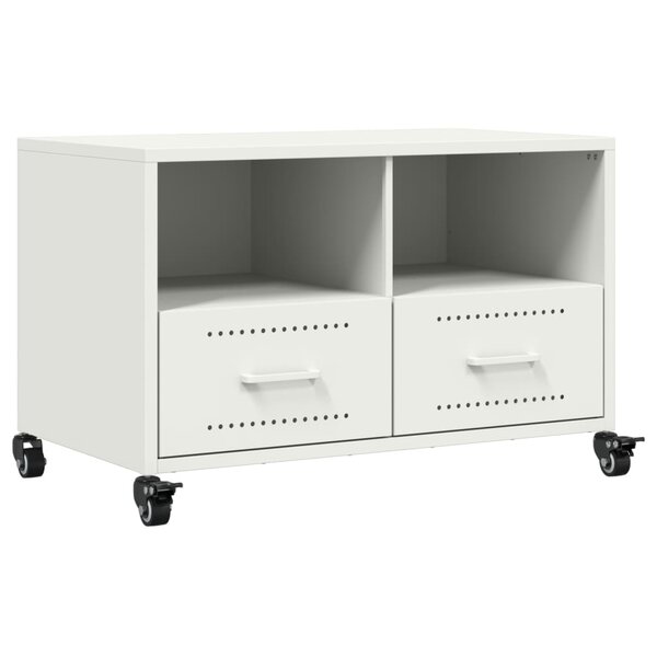 vidaXL Meuble TV blanc 68x39x43 5 cm acier laminé à froid