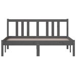 vidaXL Cadre de lit sans matelas gris bois massif 135x190 cm