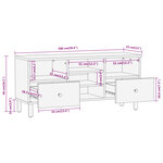 vidaXL Meuble TV 100x33x46 cm bois massif de manguier
