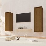 vidaXL Armoires murales 2 Pièces Marron miel 30x30x100 cm Pin massif