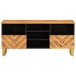 vidaXL Meuble TV marron et noir 100x33 5x46 cm bois massif de manguier