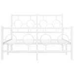 vidaXL Cadre de lit métal sans matelas et pied de lit blanc 120x200 cm