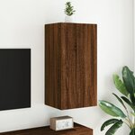 vidaXL Meuble TV mural avec lumières LED chêne marron 40 5x35x80 cm