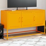 vidaXL Meuble TV jaune moutarde 100 5x39x60 5 cm acier