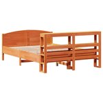 vidaXL Cadre de lit sans matelas cire marron 135x190cm bois pin massif