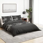 vidaXL Ensemble de housse de couette Noir 260x220 cm Coton