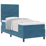 Box Spring VidaXL avec Matelas Bleu Foncé 100x200 cm Velours