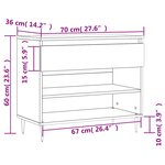 vidaXL Armoire à chaussures Noir 70x36x60 cm Bois d'ingénierie