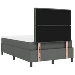 vidaXL Lit à ressorts avec matelas et lumière LED gris foncé 120x190 cm en tissu