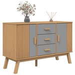 vidaXL Buffet OLDEN gris et marron 114x43x73 5 cm bois massif de pin