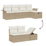 vidaXL Ensemble de canapés de jardin de 6 pièces avec coussins beiges en poly rattan