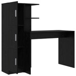 vidaXL Bureau avec rangement en chêne noir en bois d'ingénierie