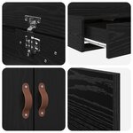 vidaXL Cadre de lit de rangement Chêne noir 200x200 cm