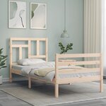 vidaXL Cadre de lit sans matelas 90x200 cm bois massif