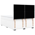 vidaXL Sommier à lattes de lit avec matelas Blanc 160x200cm Similicuir