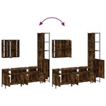 vidaXL Ensemble d'armoires de salle de bain 4 Pièces chêne fumé
