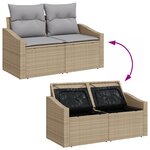 vidaXL Ensemble de canapés de jardin 5 pièces avec coussins Beige Poly Rotin