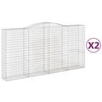 vidaXL Paniers à gabions arqués 2 Pièces 400x50x200/220 cm Fer galvanisé