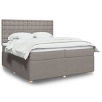 vidaXL Sommier à lattes de lit avec matelas Taupe 200x200 cm Tissu