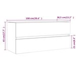 vidaXL Armoire de lavabo Chêne fumé 100x38 5x45 cm Bois d'ingénierie