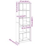 vidaXL Bibliothèque gris béton 57x28 5x174 cm bois d'ingénierie
