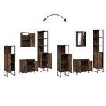vidaXL Ensemble de meubles de salle de bain 4 Pièces Chêne fumé Bois