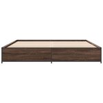 vidaXL Cadre de lit chêne marron 200x200 cm bois d'ingénierie et métal