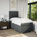 vidaXL Sommier à lattes de lit et matelas Gris foncé 90x190 cm Tissu