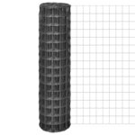 vidaXL Clôture Euro Acier 10 x 1 5 m Gris