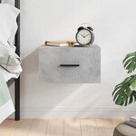 vidaXL Table de chevet murale gris béton 35x35x20 cm
