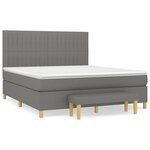 vidaXL Sommier à lattes de lit avec matelas Gris foncé 180x200cm Tissu