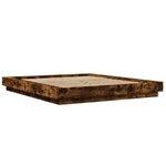 vidaXL Cadre de lit chêne fumé 150x200 cm bois d'ingénierie