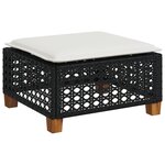 vidaXL Salon de jardin 5 Pièces avec coussins noir résine tressée