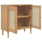 vidaXL Buffet SENJA aspect rotin marron 80x35x80 cm bois massif de pin