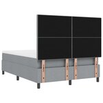 vidaXL Lit Box Spring avec Matelas Gris Clair 160x200 cm Tissu
