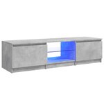 vidaXL Meuble TV avec lumières LED gris béton 140x40x35 5 cm