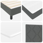 Lit à ressorts vidaXL avec matelas gris foncé 90x200 cm en tissu