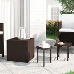 vidaXL Tables d'appoint 3 Pièces marron résine tressée