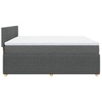vidaXL Sommier à lattes de lit avec matelas Gris foncé 200x200cm Tissu