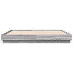 vidaXL Cadre de lit avec LED sans matelas sonoma gris 180x200 cm