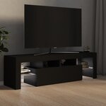 vidaXL Meuble TV avec lumières LED Noir 140x36 5x40 cm
