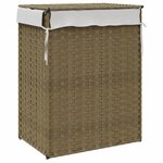 vidaXL Panier à linge avec couvercle 46x33x60 cm résine tressée