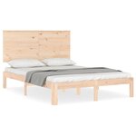 vidaXL Cadre de lit avec tête de lit 140x190 cm bois massif