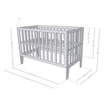 Lit bébé KIPPY 60 x 120 naturel et blanc