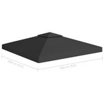 vidaXL Toile de toit de belvédère 2 niveaux 310 g/m² 3x3 m Noir