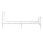 vidaXL Cadre de lit métal sans matelas avec pied de lit blanc 90x200cm